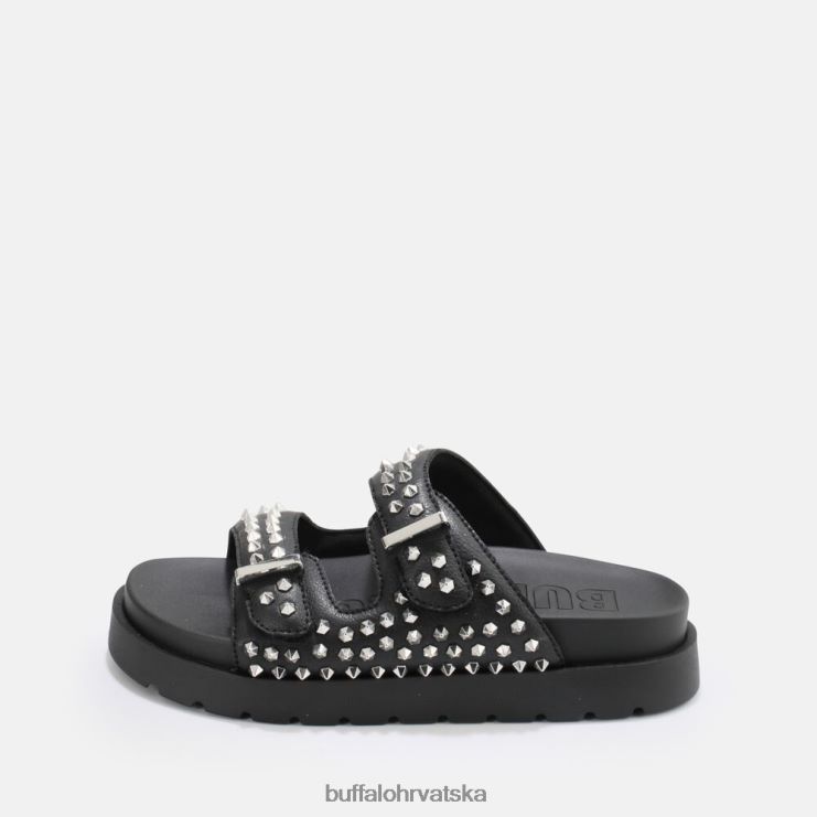crno Buffalo eve sandale s platformom s klinovima veganske |slajdova TDD6T673